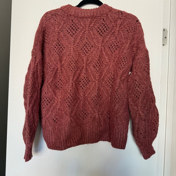 Madewell Pointelle Balloon-Sleeve Pullover Sweater size S - Picture 4 of 10